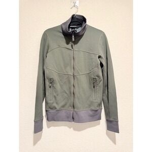 Black Diamond Zip Up Deployment Jacket green/grey merino wool Full Zip M 2084